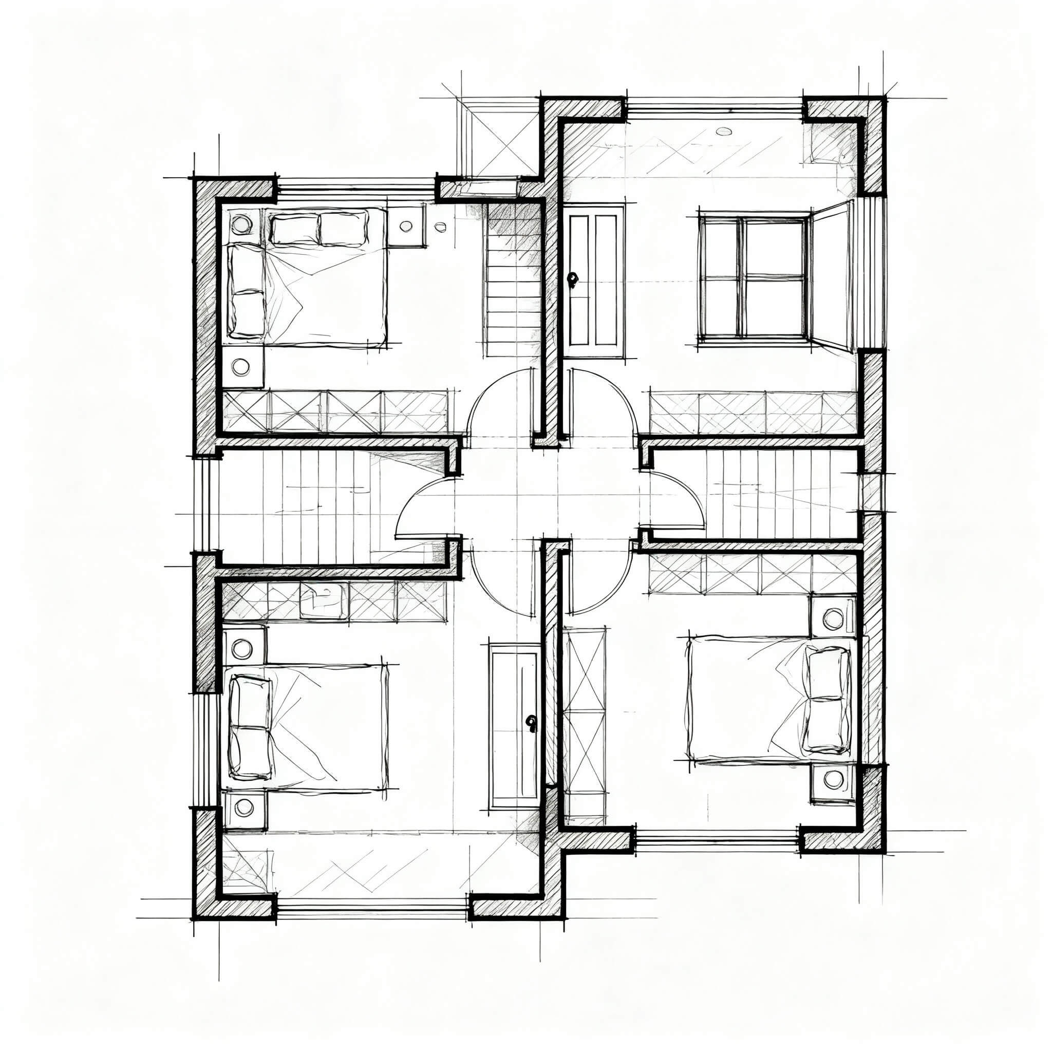 Architectural floor plan of a luxury apartment